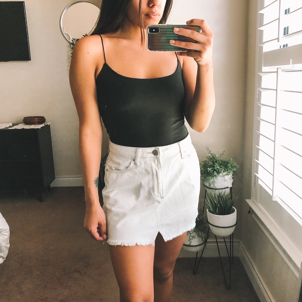 BDG White Denim Jean Skirt